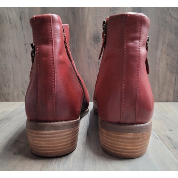 NEW SoftWalk Roselle Dark Red Double Zip Ankle Boot 10WW Booties - Picture 6 of 12